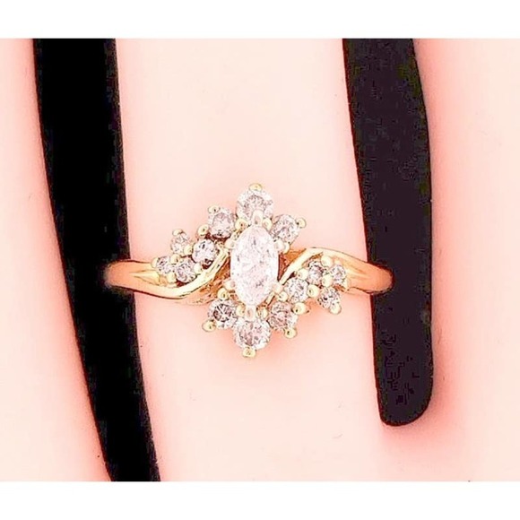 14K Diamond Wedding Engagement Ring REAL DIAMONDS - Picture 2 of 12